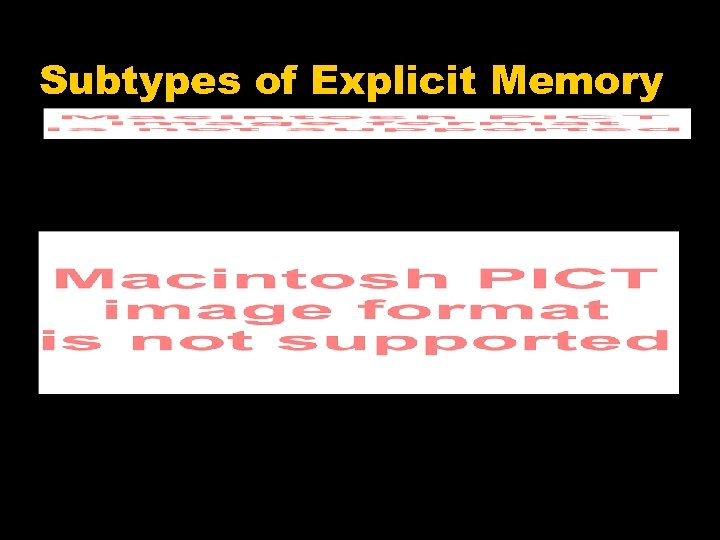 Subtypes of Explicit Memory 
