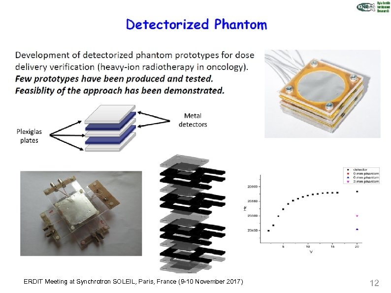 ERDIT Meeting at Synchrotron SOLEIL, Paris, France (9 -10 November 2017) 12 