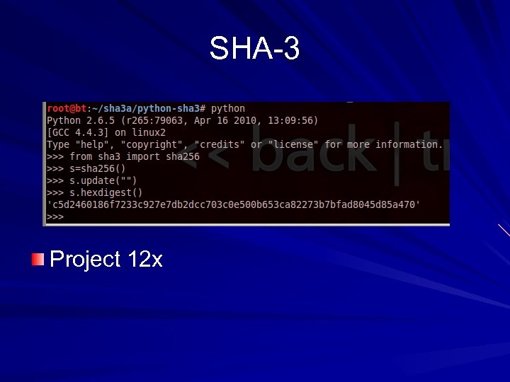 SHA-3 Project 12 x 