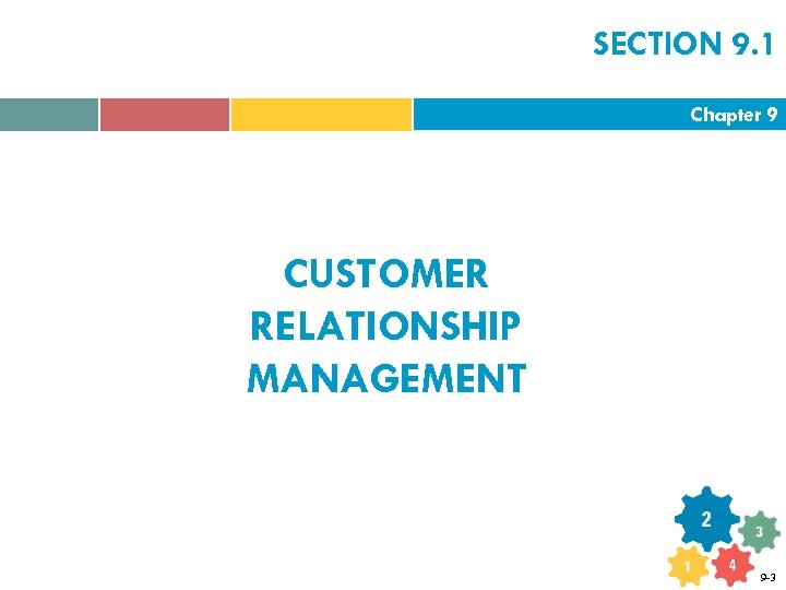 SECTION 9. 1 Chapter 9 CUSTOMER RELATIONSHIP MANAGEMENT 9 -3 