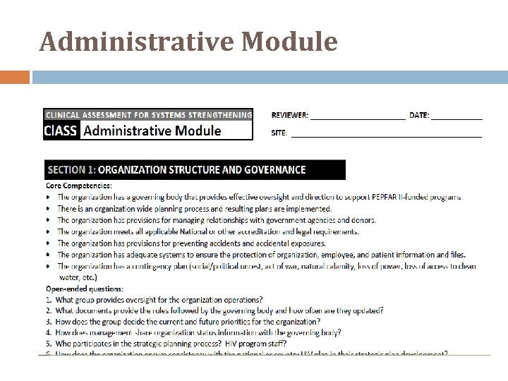 Administrative Module 