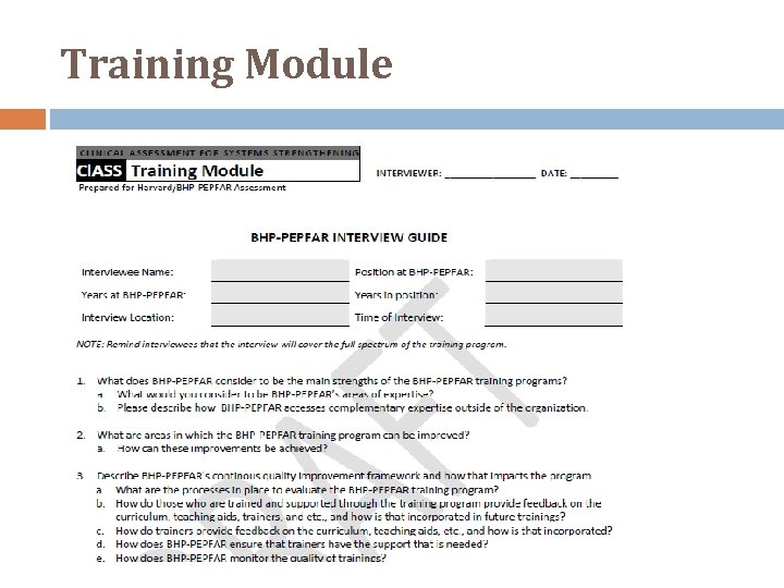 Training Module 