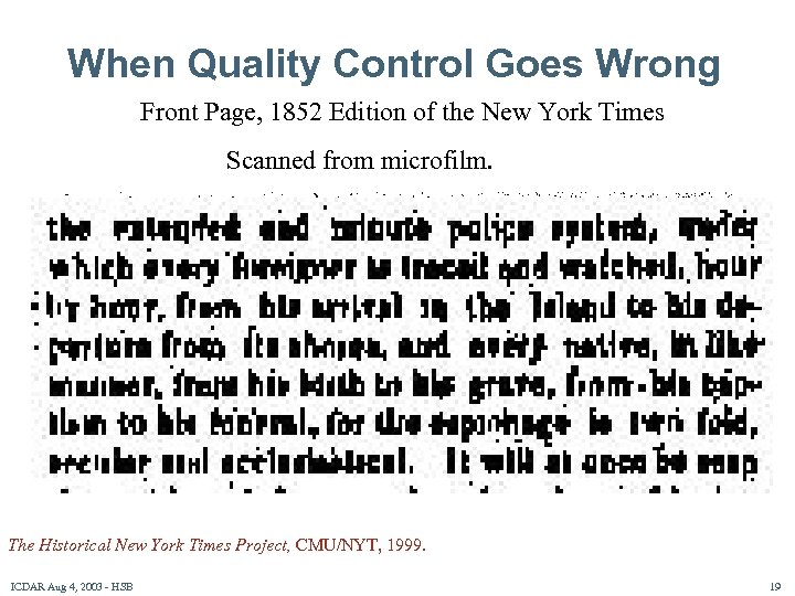 When Quality Control Goes Wrong Front Page, 1852 Edition of the New York Times