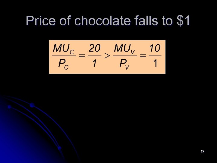 Price of chocolate falls to $1 23 