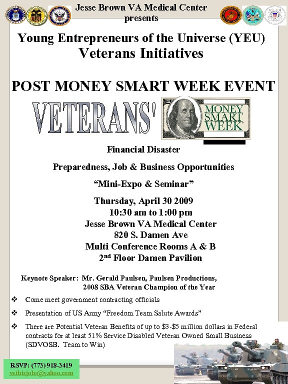 Jesse Brown VA Medical Center presents Young Entrepreneurs of the Universe (YEU) Veterans Initiatives