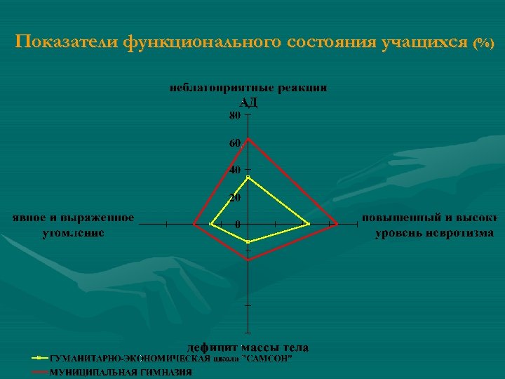 Показатели функционального состояния учащихся (%) 