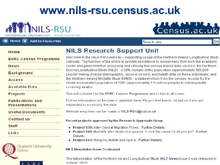 www. nils-rsu. census. ac. uk 