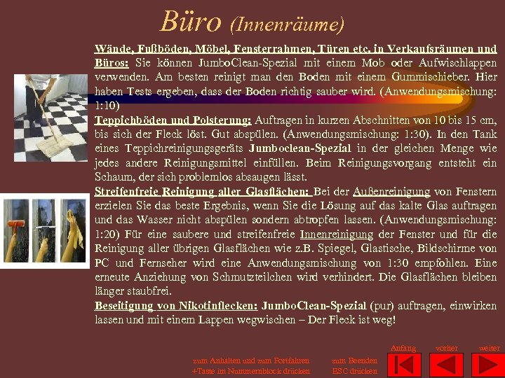 Büro (Innenräume) Wände, Fußböden, Möbel, Fensterrahmen, Türen etc. in Verkaufsräumen und Büros: Sie können