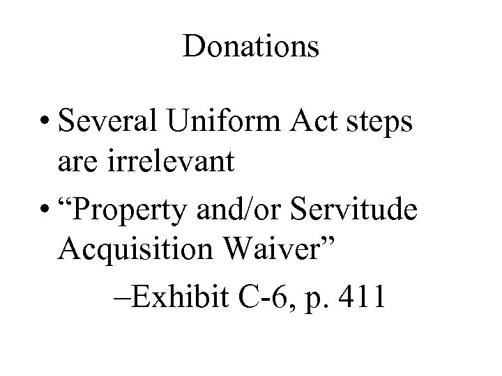Acquisition under the Uniform Act Uniform Relocation