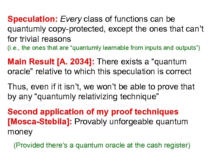 Speculation: Every class of functions can be quantumly copy-protected, except the ones that can’t