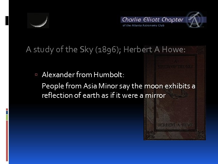 A study of the Sky (1896); Herbert A Howe: Alexander from Humbolt: People from