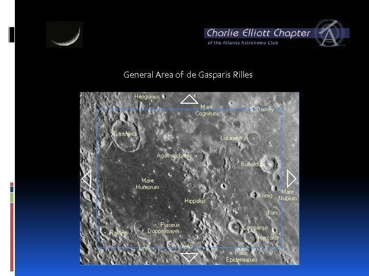 General Area of de Gasparis Rilles 