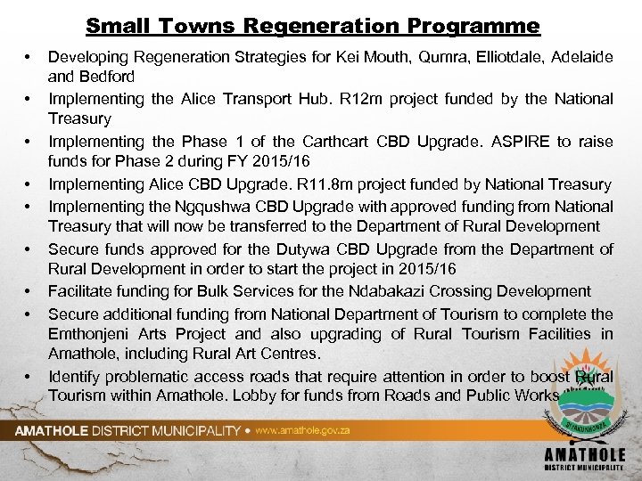 Small Towns Regeneration Programme • • • Developing Regeneration Strategies for Kei Mouth, Qumra,