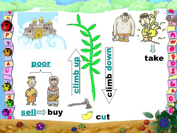 sell buy climb down climb up poor cut take 