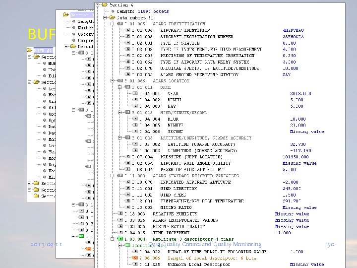 BUFR templates: confusion all around 2013 -09 -11 Data Quality Control and Quality Monitoring