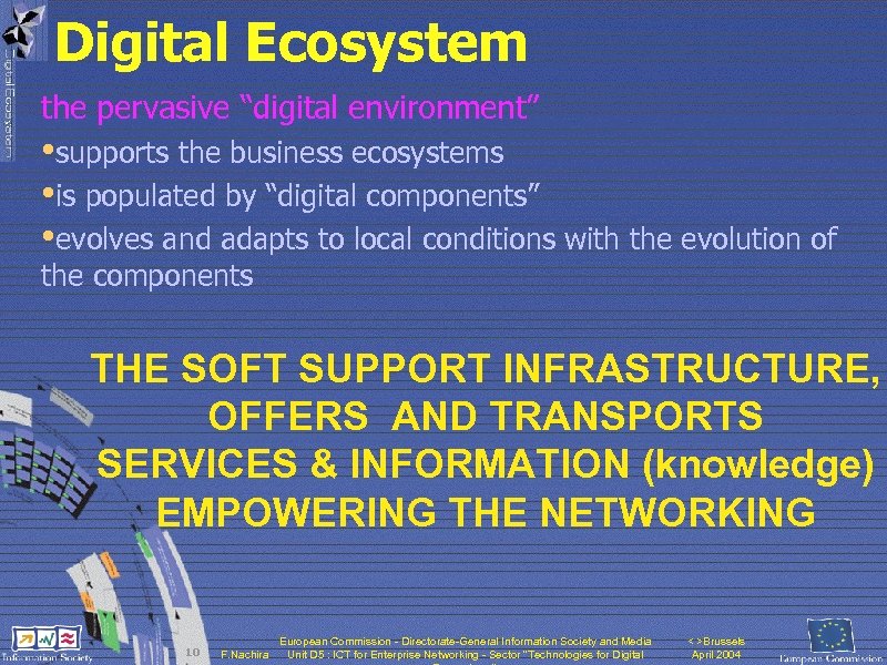 Digital Ecosystem the pervasive “digital environment” • supports the business ecosystems • is populated