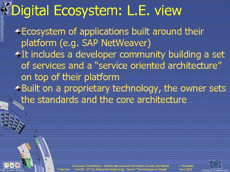 Digital Ecosystem: L. E. view Ecosystem of applications built around their platform (e. g.