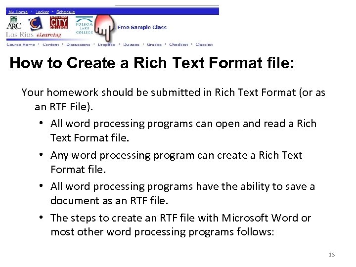How to Create a Rich Text Format file: Your homework should be submitted in