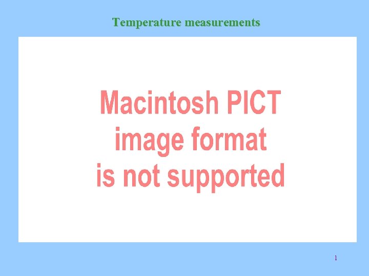 Temperature measurements 1 