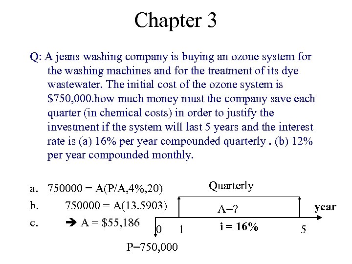 Chapter 3 Q: A jeans washing company is buying an ozone system for the