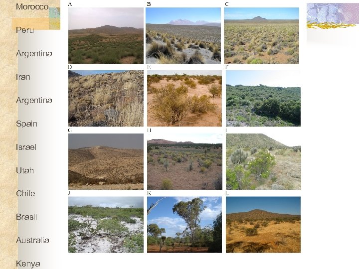 Morocco Peru Argentina Iran Argentina Spain Israel Utah Chile Brasil Australia Kenya 