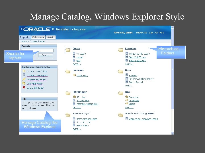 Manage Catalog, Windows Explorer Style Search for reports Manage Catalog like Windows Explorer Hierarchical