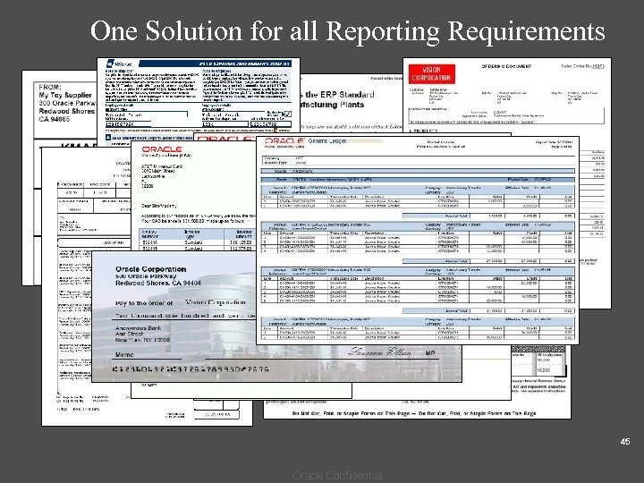 One Solution for all Reporting Requirements 45 Oracle Confidential 