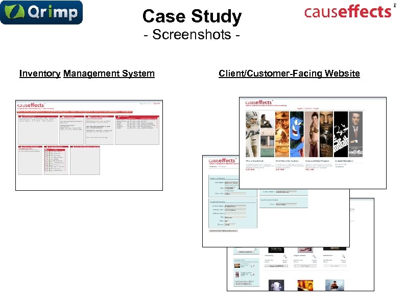 Case Study - Screenshots Inventory Management System Client/Customer-Facing Website 