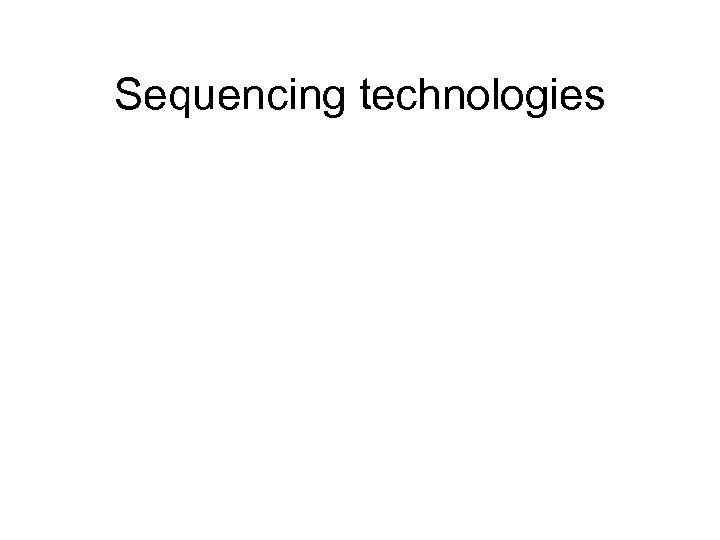 Sequencing technologies 