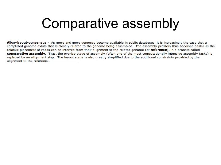 Comparative assembly 