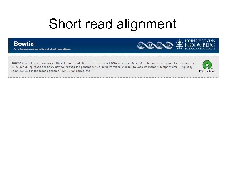 Short read alignment 