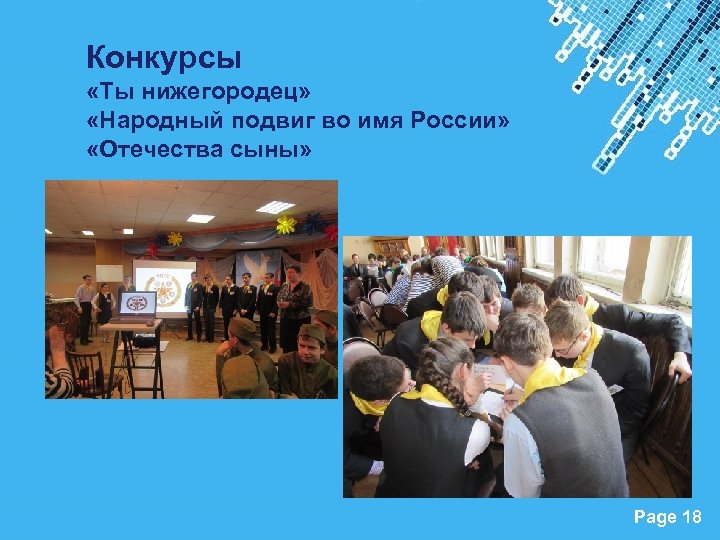 Конкурсы «Ты нижегородец» «Народный подвиг во имя России» «Отечества сыны» Powerpoint Templates Page 18