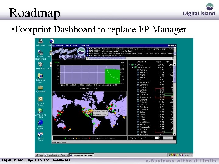 Roadmap • Footprint Dashboard to replace FP Manager Digital Island Proprietary and Confidential 