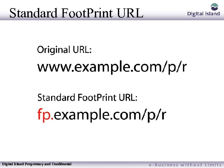 Standard Foot. Print URL Digital Island Proprietary and Confidential 