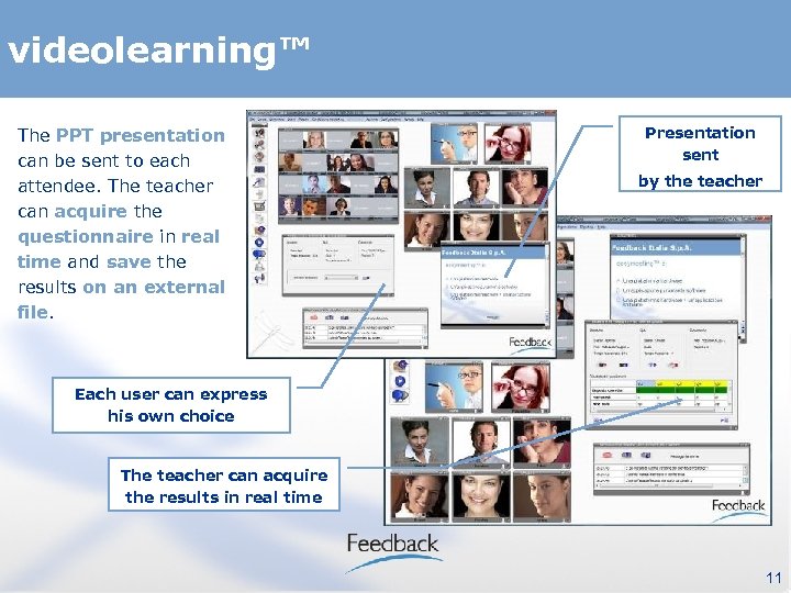 videolearning™ The PPT presentation can be sent to each attendee. The teacher can acquire