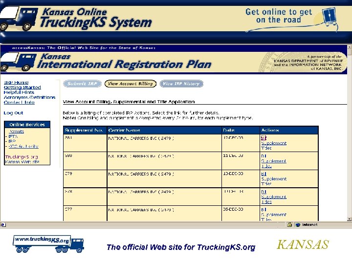The official Web site for Trucking. KS. org KANSAS 