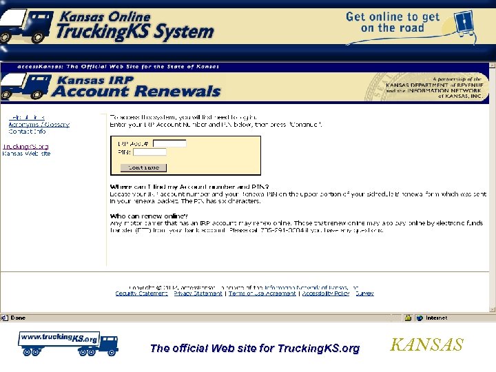 The official Web site for Trucking. KS. org KANSAS 