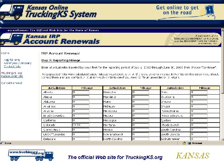 The official Web site for Trucking. KS. org KANSAS 