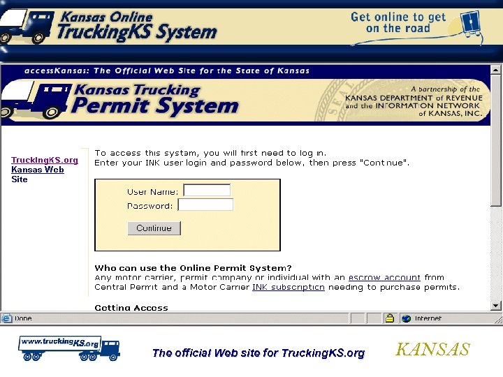 The official Web site for Trucking. KS. org KANSAS 