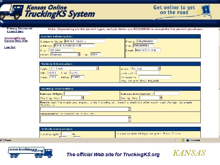 The official Web site for Trucking. KS. org KANSAS 