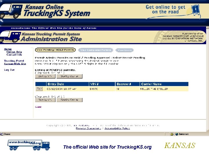 The official Web site for Trucking. KS. org KANSAS 