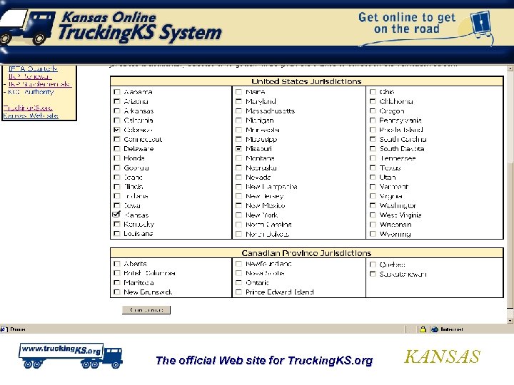 The official Web site for Trucking. KS. org KANSAS 