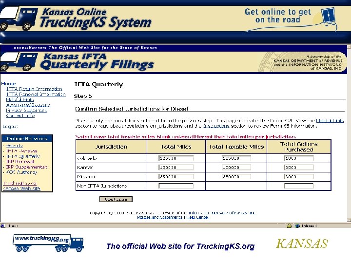 The official Web site for Trucking. KS. org KANSAS 