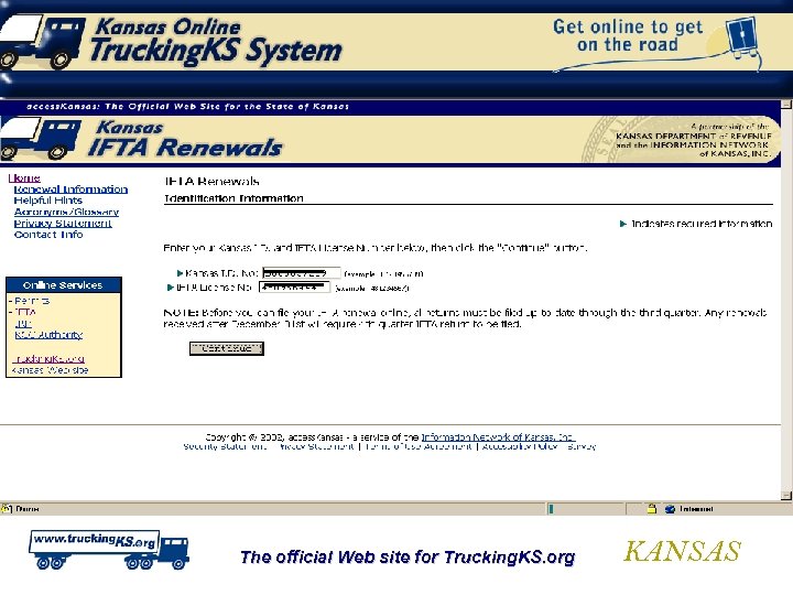 The official Web site for Trucking. KS. org KANSAS 