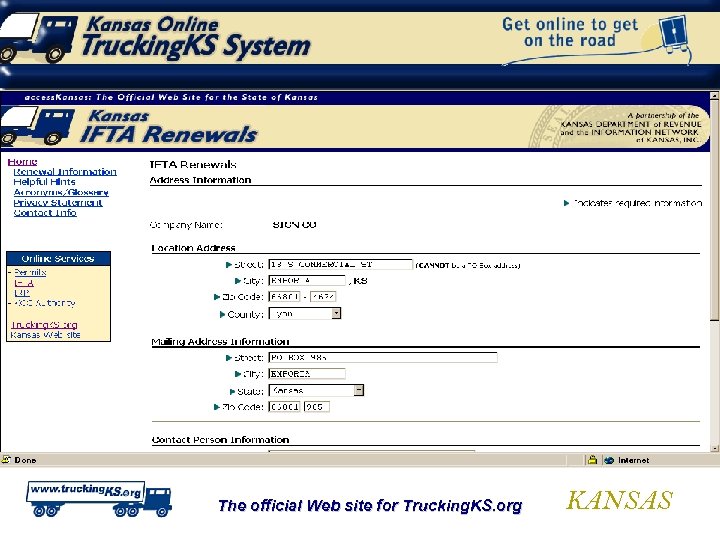 The official Web site for Trucking. KS. org KANSAS 