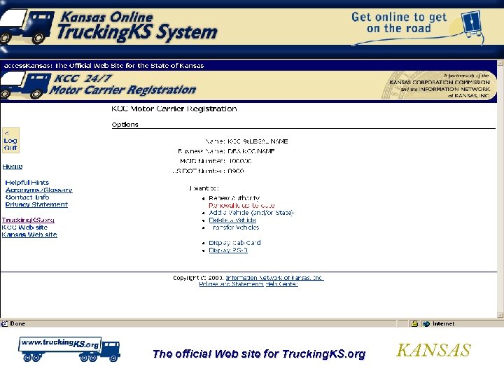 The official Web site for Trucking. KS. org KANSAS 