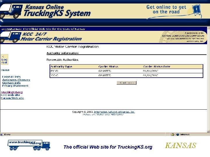 The official Web site for Trucking. KS. org KANSAS 