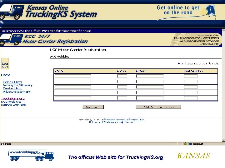 The official Web site for Trucking. KS. org KANSAS 