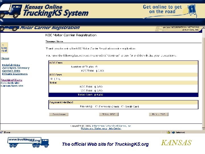 The official Web site for Trucking. KS. org KANSAS 