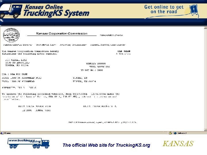 The official Web site for Trucking. KS. org KANSAS 